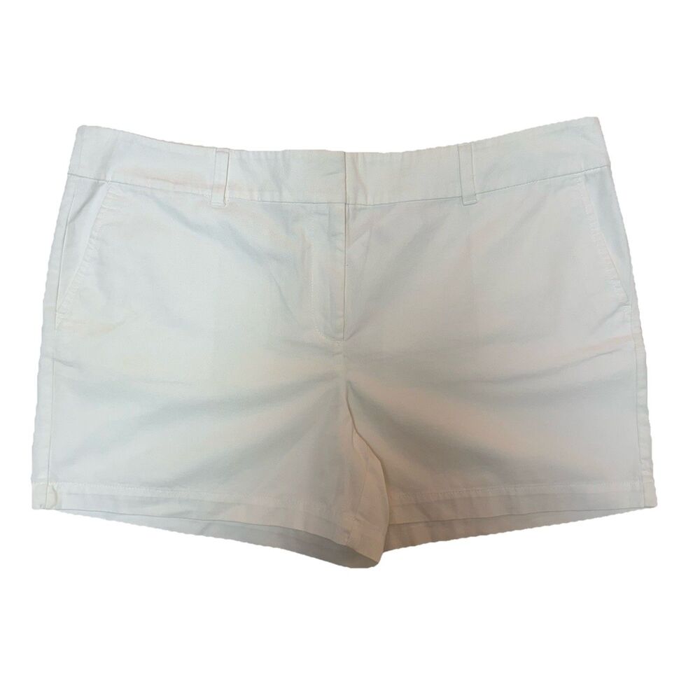 Ann Taylor Loft Shorts Womens Size 16 White Lightweight Cotton Twill Casual